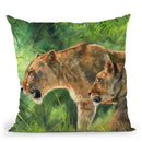 Lionesses Throw Pillow By David Stribbling