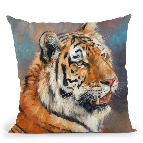 Majestic Tiger Throw Pillow By David Stribbling