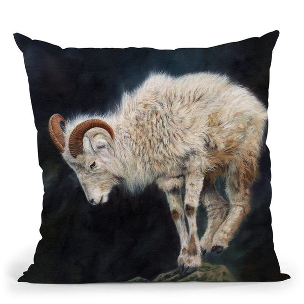 Mountain Goat Throw Pillow By David Stribbling