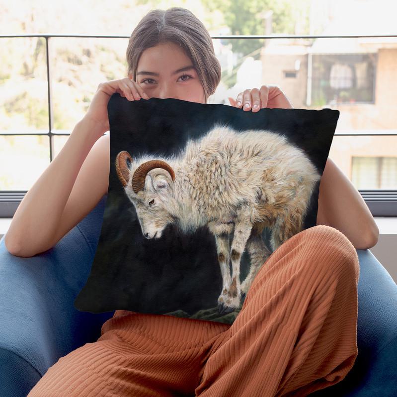 Mountain Goat Throw Pillow By David Stribbling