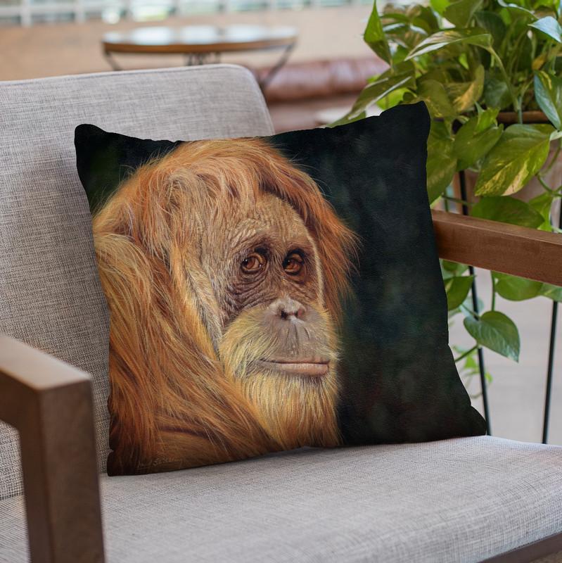 Orangutan Throw Pillow By David Stribbling