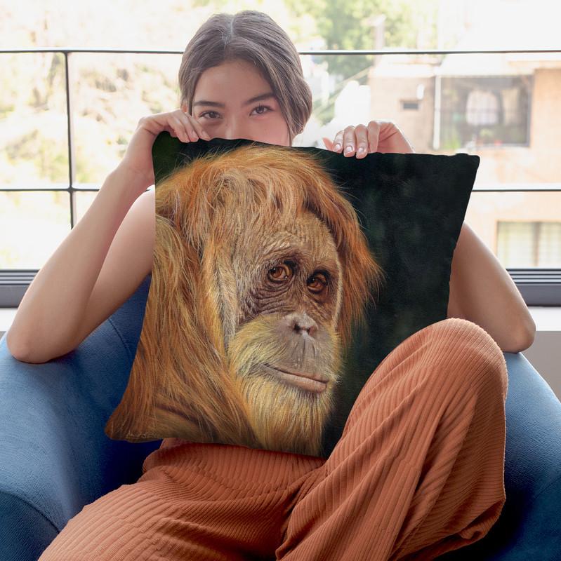Orangutan Throw Pillow By David Stribbling