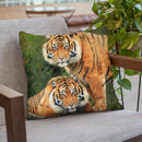Pair Of Sumatran Tigers Throw Pillow By David Stribbling