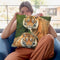 Pair Of Sumatran Tigers Throw Pillow By David Stribbling