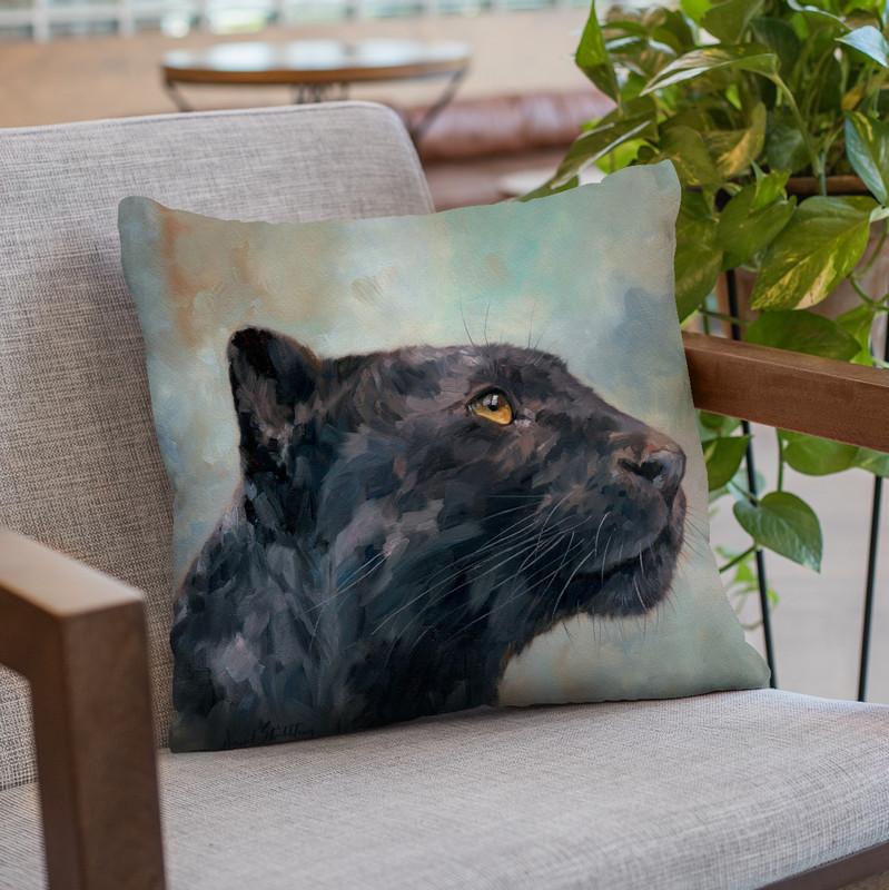 Panther Throw Pillow By David Stribbling
