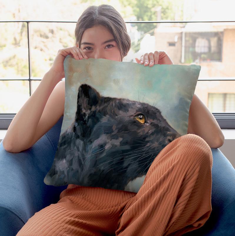 Panther Throw Pillow By David Stribbling