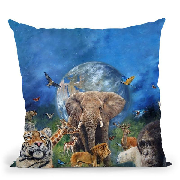 Planet Earth Throw Pillow By David Stribbling