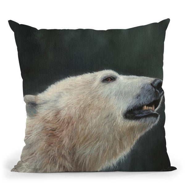 Polar Bear Portrait Throw Pillow By David Stribbling