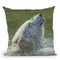 Polar Bear Splash Throw Pillow By David Stribbling