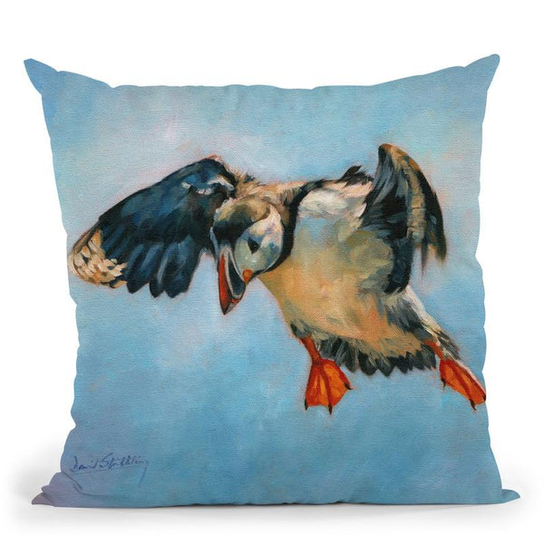 Puffin Throw Pillow By David Stribbling
