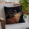 Red Deer Winter Breath Throw Pillow By David Stribbling