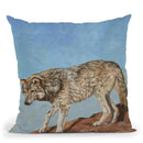 Red Rock Wolf Throw Pillow By David Stribbling