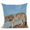 Red Rock Wolf Throw Pillow By David Stribbling
