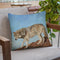 Red Rock Wolf Throw Pillow By David Stribbling