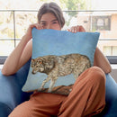 Red Rock Wolf Throw Pillow By David Stribbling