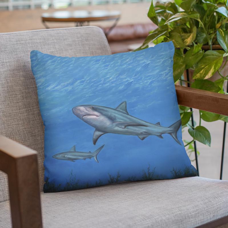 Reef Shark Throw Pillow By David Stribbling