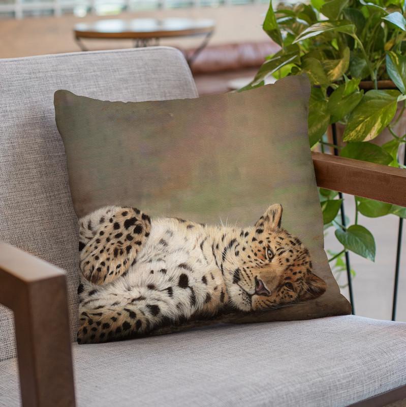 Resting Leopard Throw Pillow By David Stribbling