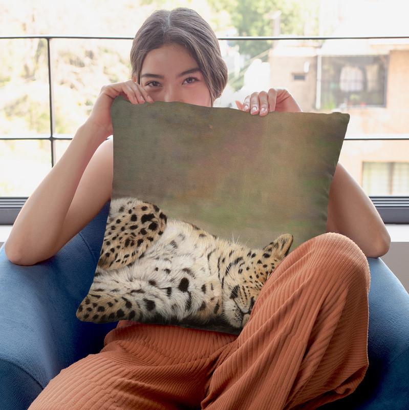 Resting Leopard Throw Pillow By David Stribbling