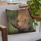 Rhino And Oxpecker Bird Throw Pillow By David Stribbling