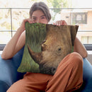Rhino And Oxpecker Bird Throw Pillow By David Stribbling