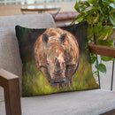 Rhino I Throw Pillow By David Stribbling