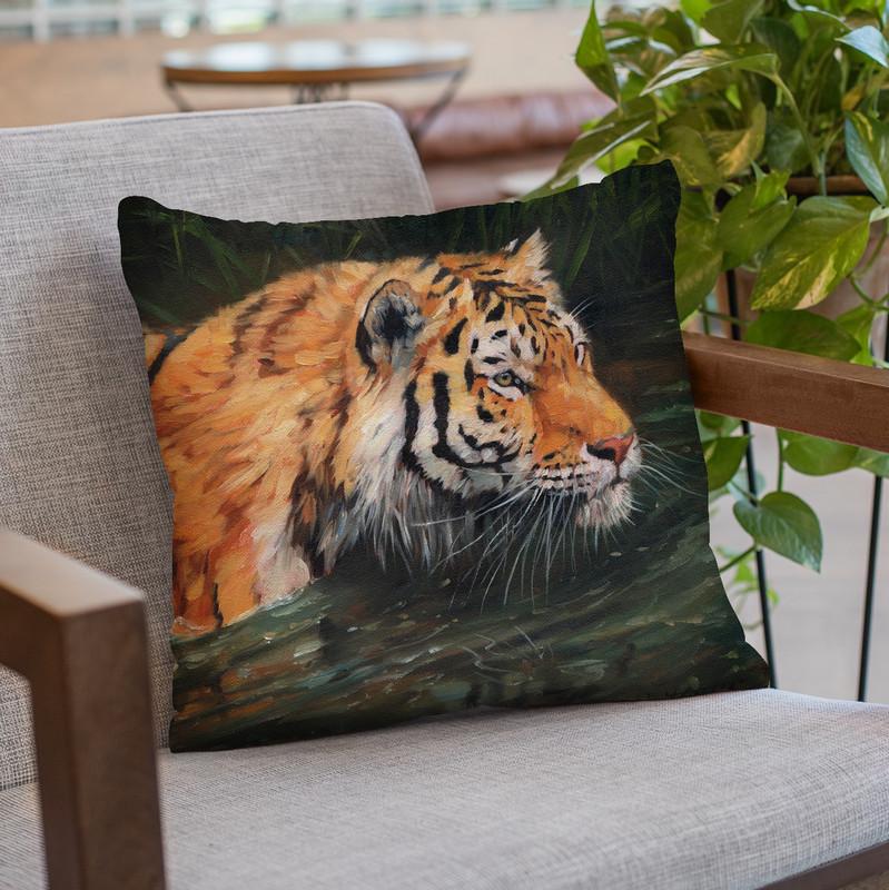 River Crossing I Throw Pillow By David Stribbling