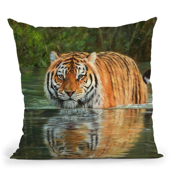 River Crossing Throw Pillow By David Stribbling