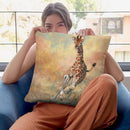 Running Giraffe Throw Pillow By David Stribbling