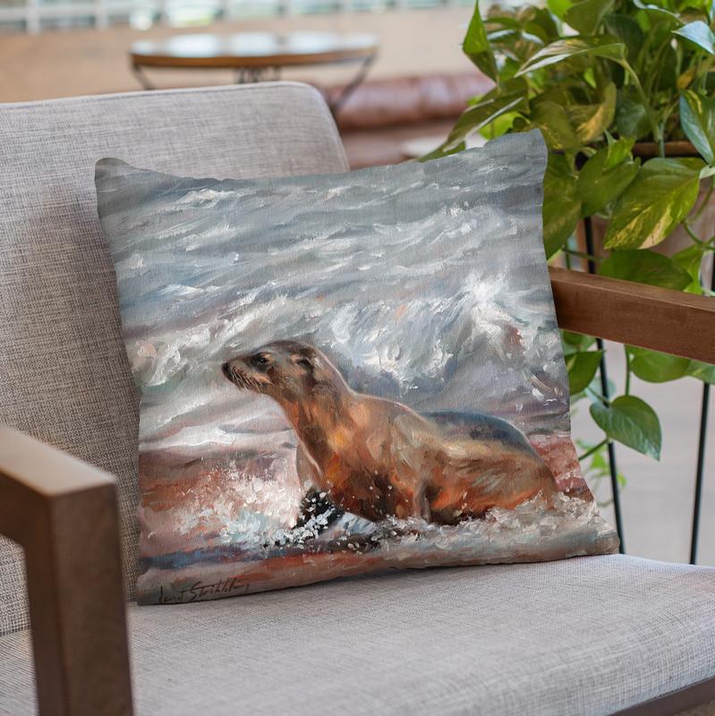 Sea Lion Throw Pillow By David Stribbling