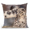 Side Swipe Snow Leopard Cub Throw Pillow By David Stribbling