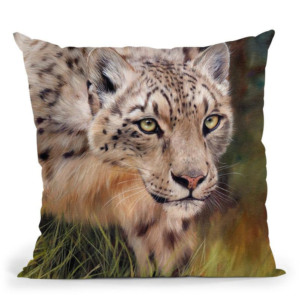 Snow Leopard Iv Throw Pillow By David Stribbling