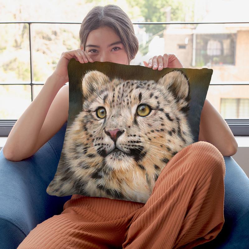Snow Leopard Iii Throw Pillow By David Stribbling