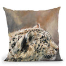 Snow Leopard V Throw Pillow By David Stribbling