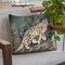 Snow Leopard Climbing Up Throw Pillow By David Stribbling