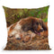 Springer Throw Pillow By David Stribbling