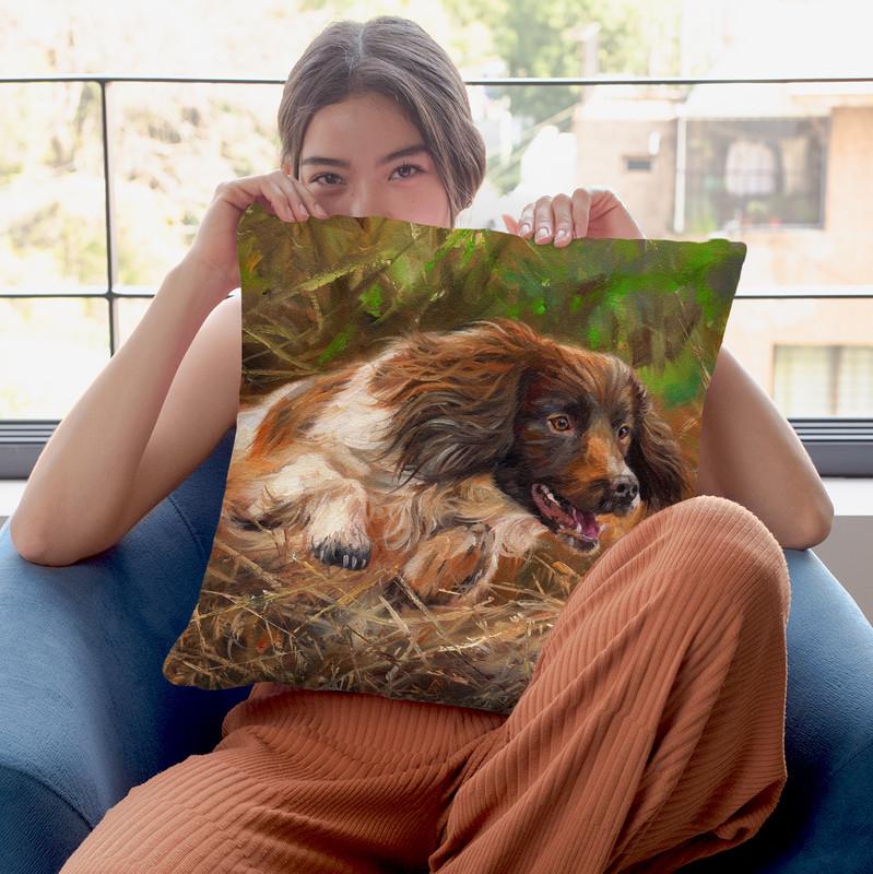 Springer Throw Pillow By David Stribbling