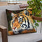 Sumatran Tiger Resting Throw Pillow By David Stribbling