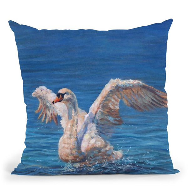 Swan Throw Pillow By David Stribbling