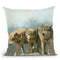 Three Wolves Throw Pillow By David Stribbling