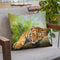 Tiger Cub Rock Throw Pillow By David Stribbling