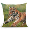 Tiger Cub Running Throw Pillow By David Stribbling