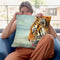 Tiger Drinking I Throw Pillow By David Stribbling