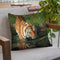 Tiger Entering Water Throw Pillow By David Stribbling