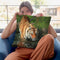 Tiger Entering Water Throw Pillow By David Stribbling