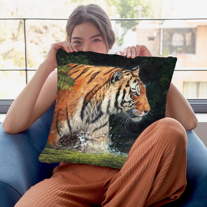 Tiger Ii Throw Pillow By David Stribbling