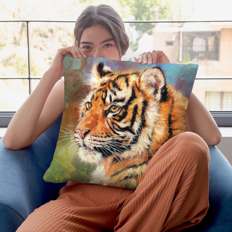 Tiger Iii Throw Pillow By David Stribbling
