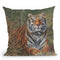 Tiger In Bush Throw Pillow By David Stribbling