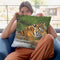 Tiger In Water I Throw Pillow By David Stribbling