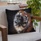 Tiger Looking Up Throw Pillow By David Stribbling