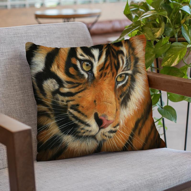 Tiger Portrait Ii Throw Pillow By David Stribbling